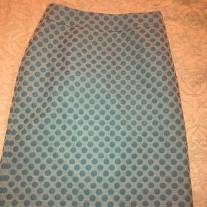 Blue and white pencil skirt
